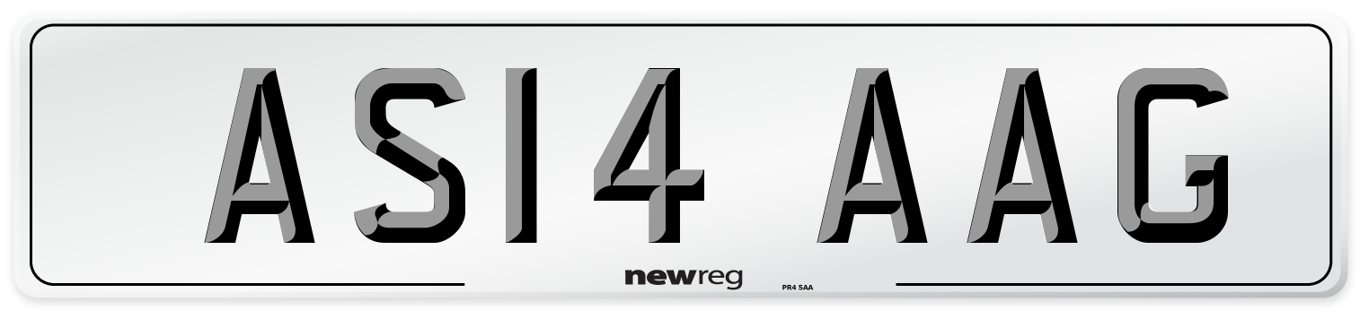AS14 AAG Number Plate from New Reg